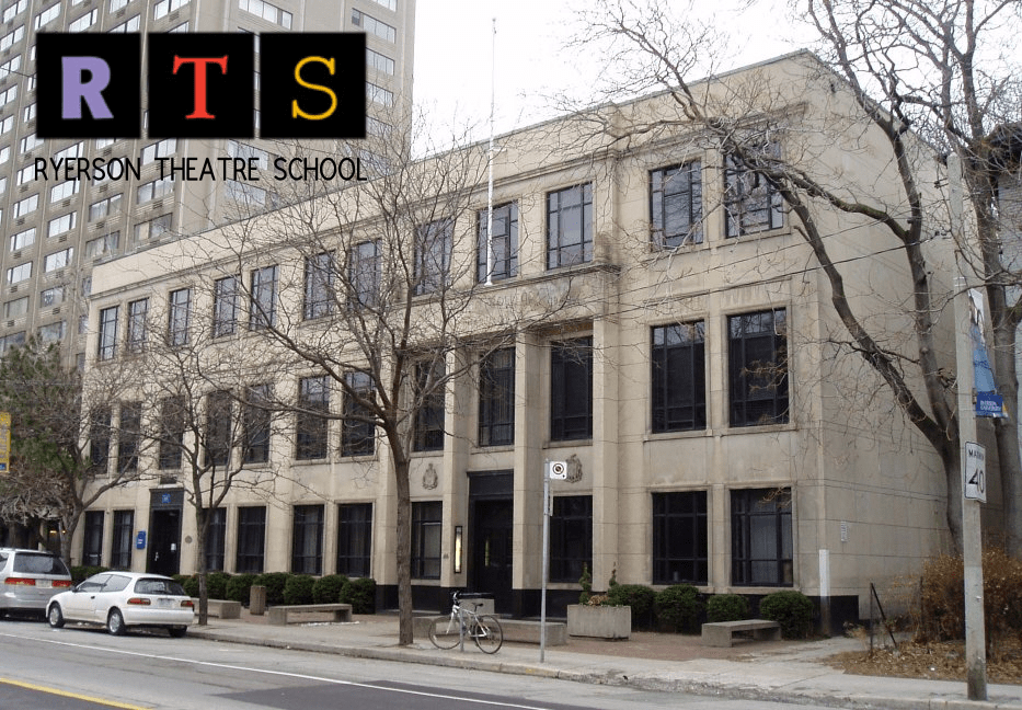 Old Ryerson Theatre School Building, with RTS logo
