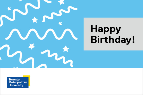 Happy birthday ecard with blue background. Link opens in an editable Google doc.