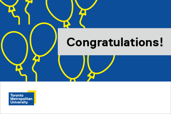 Congratulations eCard withe a blue background and yellow balloons. Link opens in an editable Google doc.