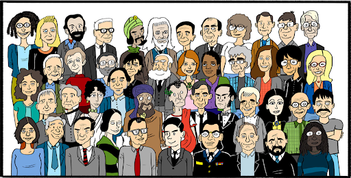 Graphic of group of people.