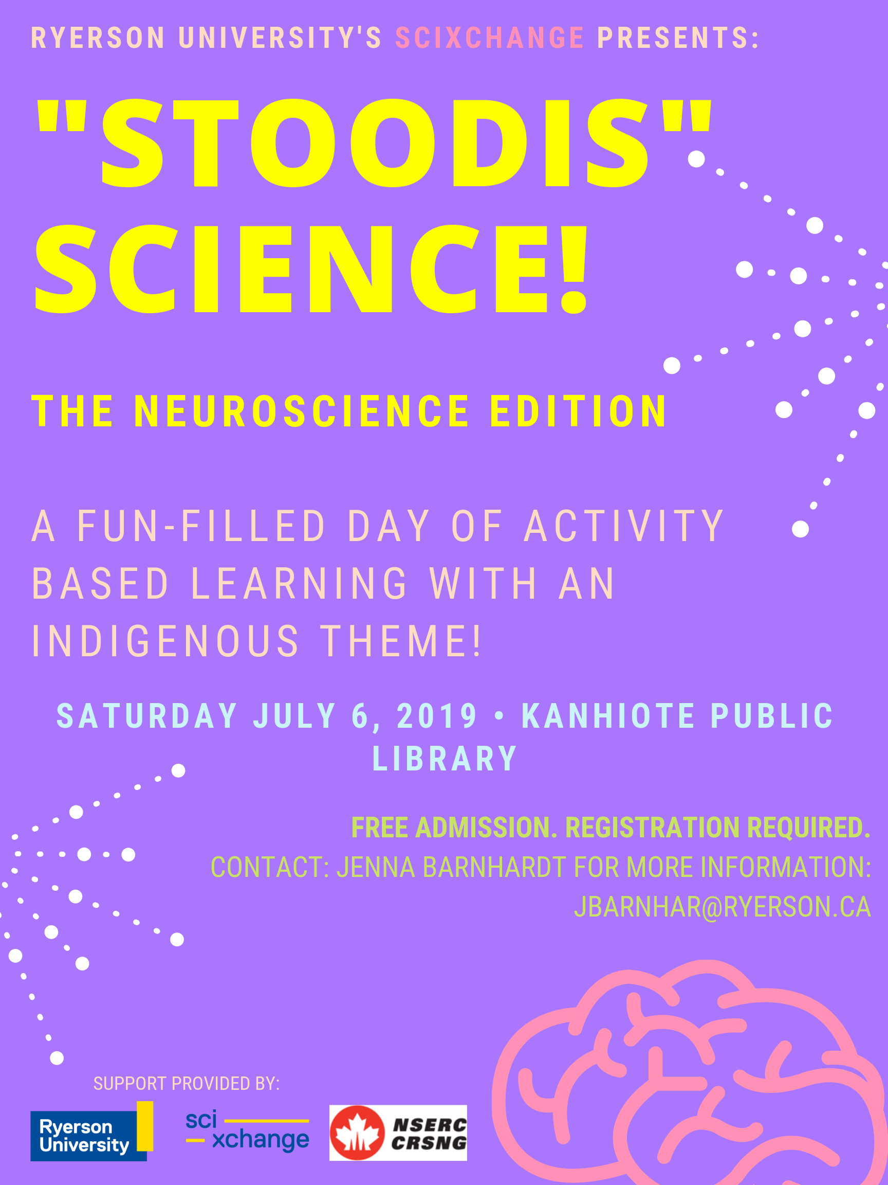 The poster used to advertise the first "Stoodis" Science event in 2019.