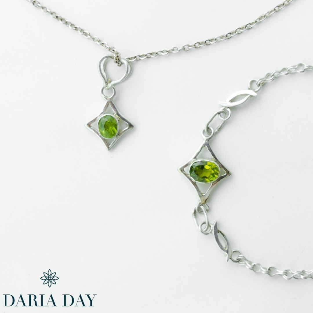 Daria Day peridot bracelet and pendant