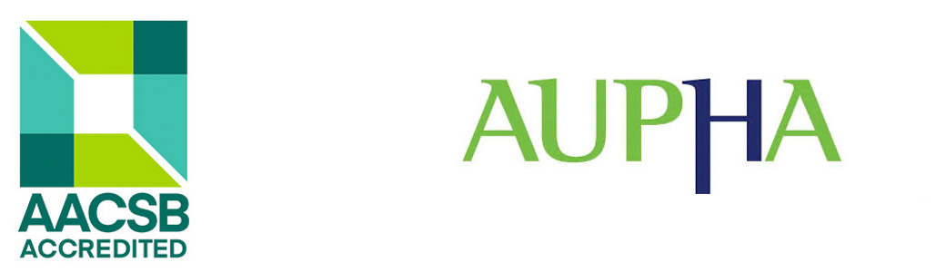 AACSB, AUPHA accrediation logos