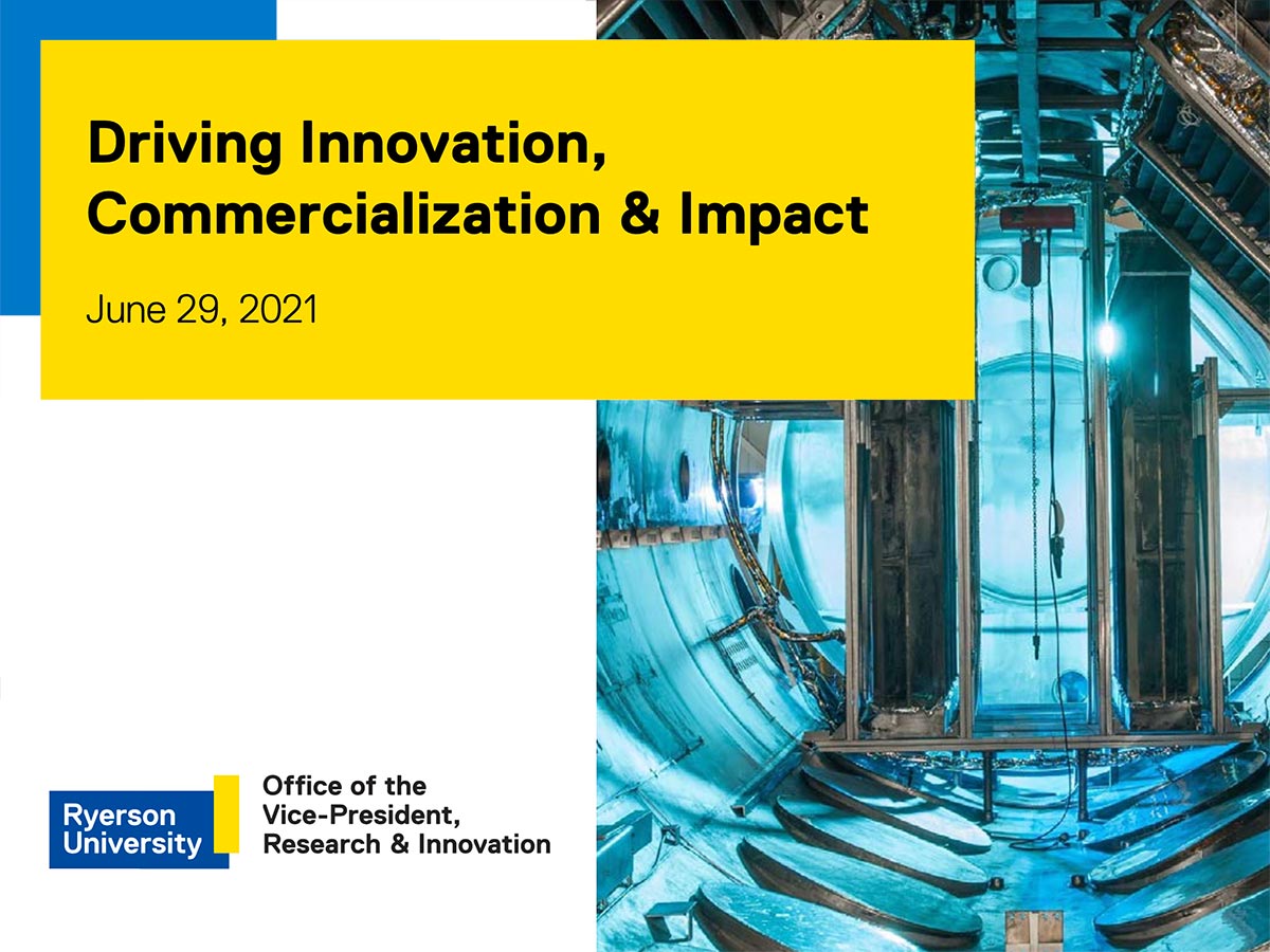 Driving Innovation, Commercialization & Impact presentation cover