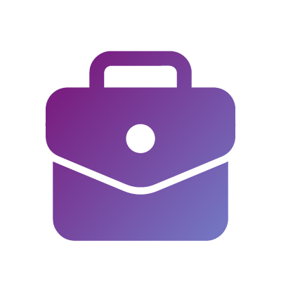 purple icon of a briefcase