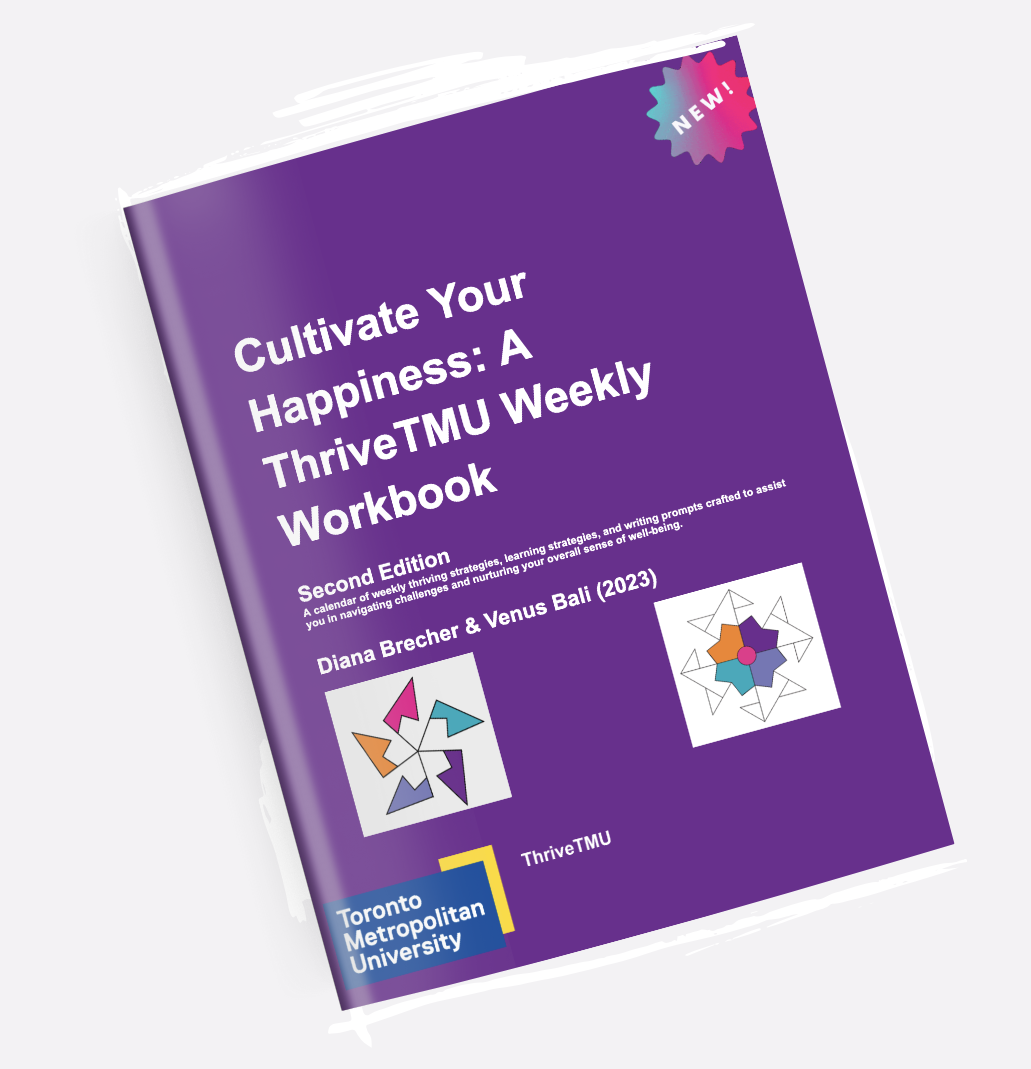 Cultivate your Happiness: a ThriveTMU Weekly Workbook Mockup