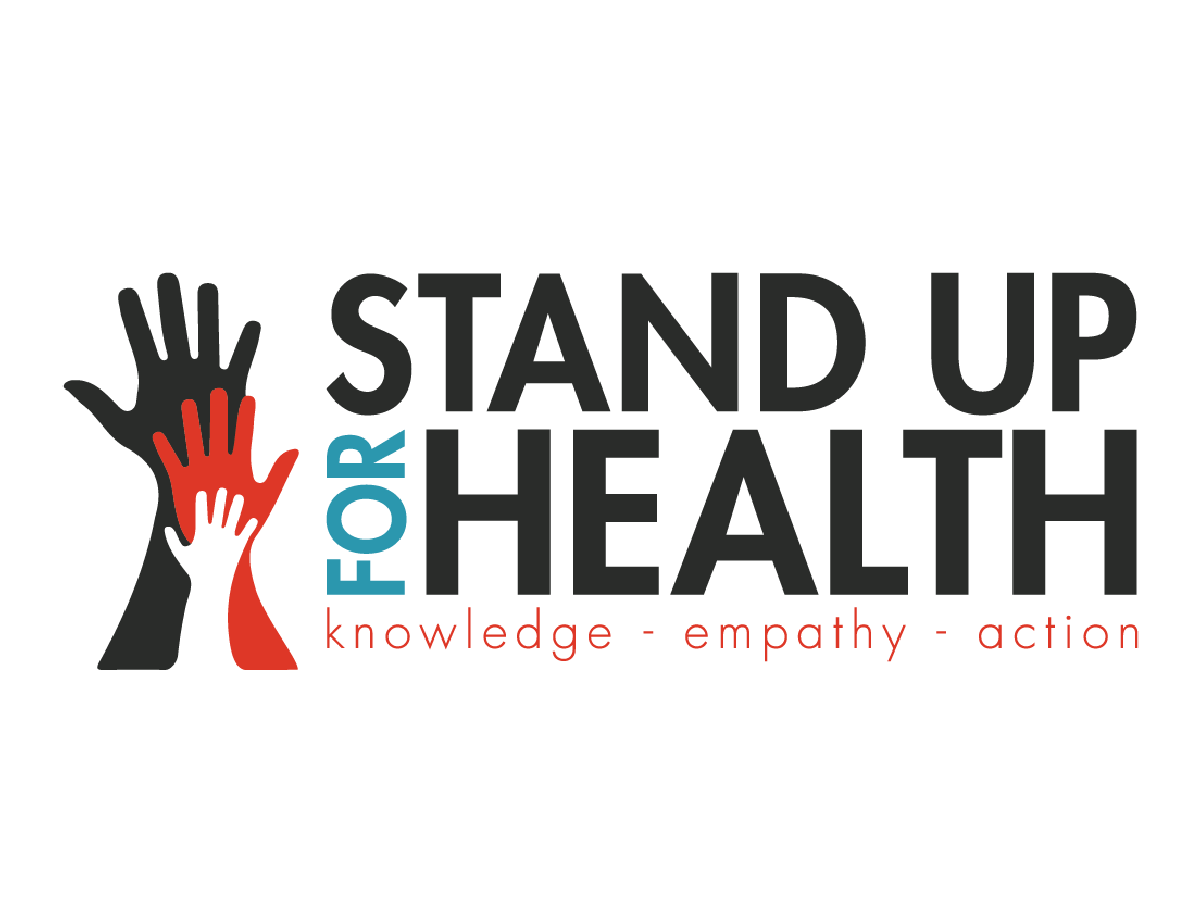 Stand up for health logo with link to stand up for health website. 